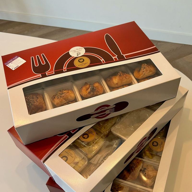 Boxed savoury bites for an office party